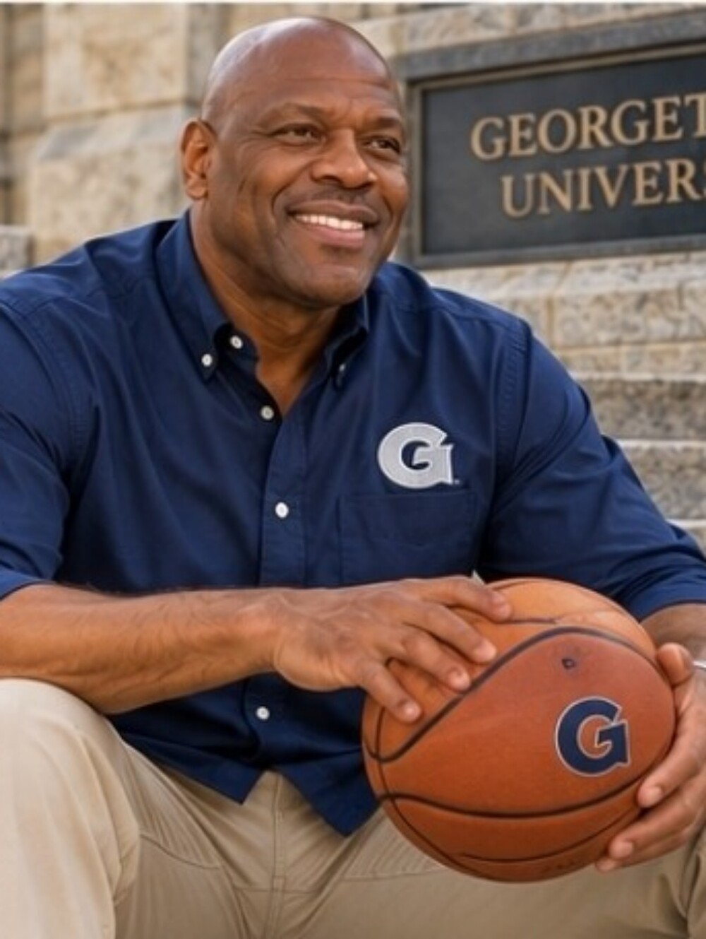 Antigua Georgetown Hoyas Men’s Large Button Down Shirt Navy Embroidered G NCAA